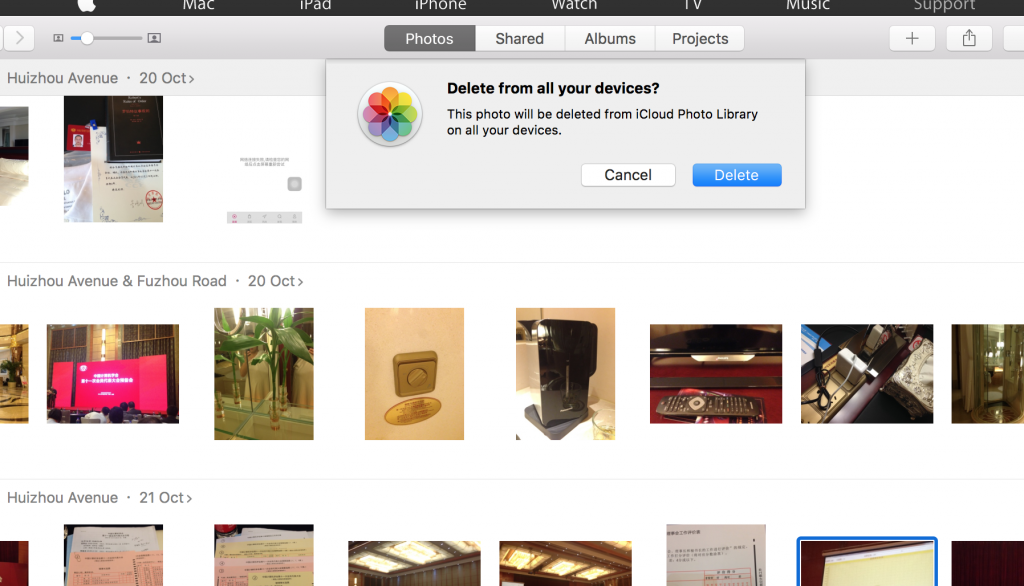 delete confirm in mac osx
