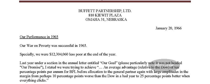 美国股神沃伦巴菲特致股东公开信--1966年：多样化投资的误区