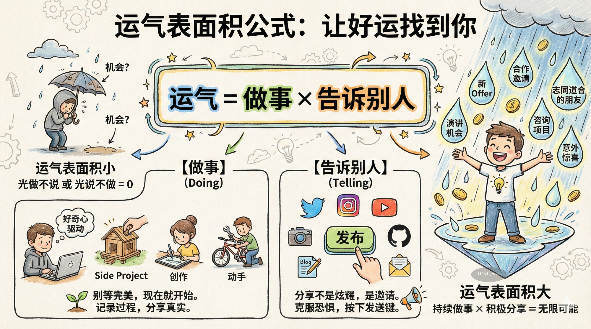 越努力越幸运让好运找到你: 运气表面积公式