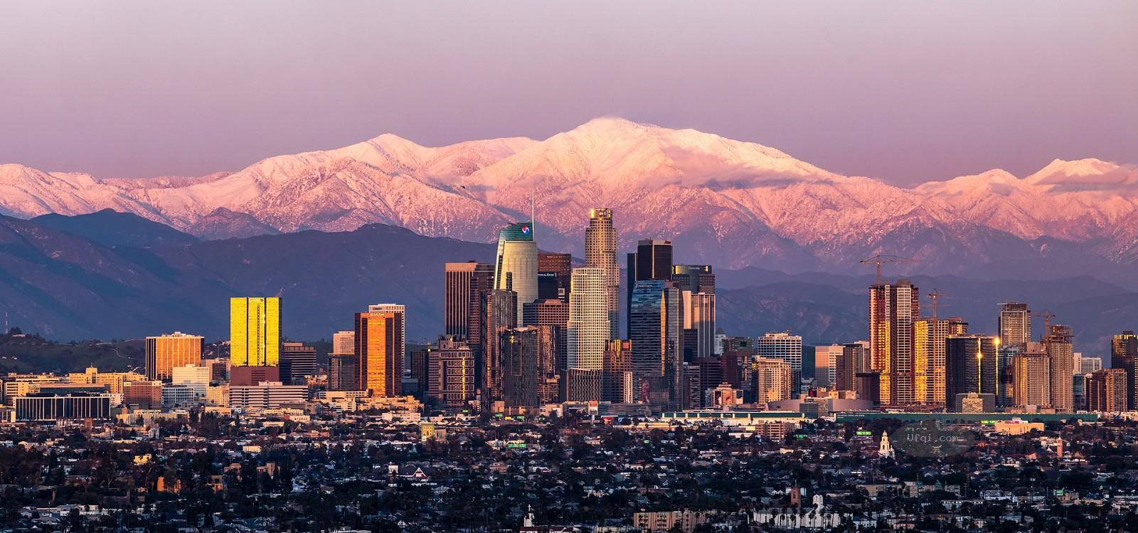 美国加州洛杉矶Los Angeles城市风景-人文景观与自然风光和谐交融